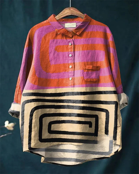 Loose printing crew neck casual large size women's T-shirt m301276