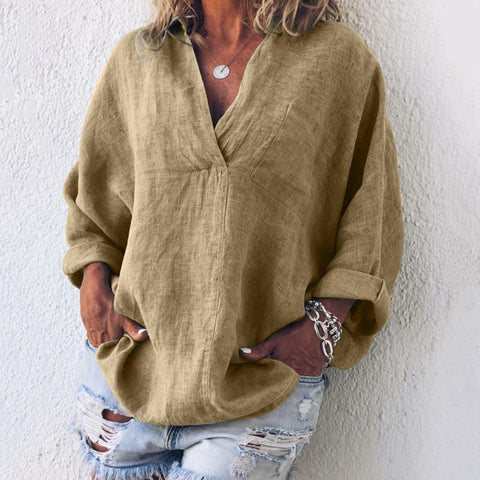 V-neck long-sleeved shirt pullover women's shirt m301324
