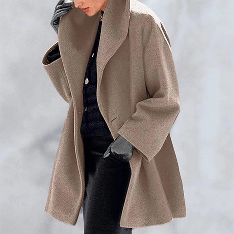 Autumn and winter coat multi-color crew neck loose hooded coat woolen coat m300538