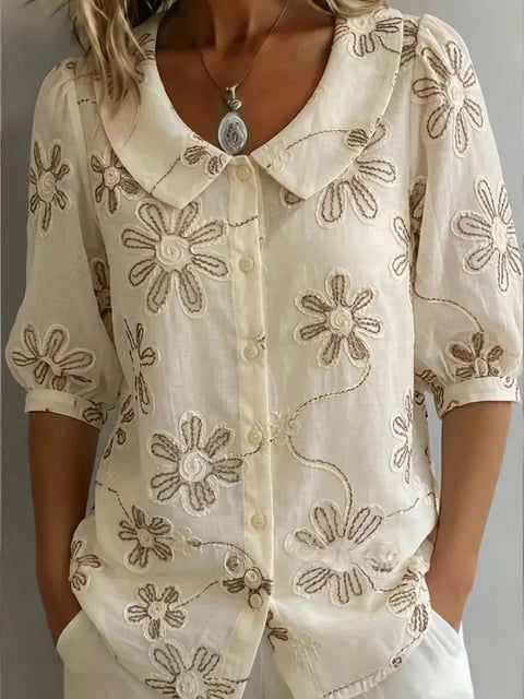 3D digital printing women's versatile flower spring and summer fashion shirt m302608