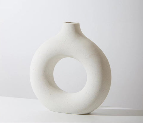 Circled ceramic vase ornament, living room flower arrangement, m33311014