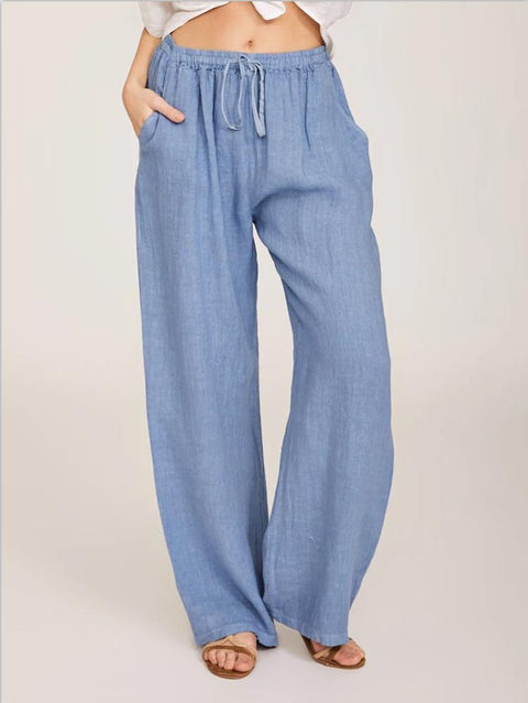 Casual cotton and linen loose yoga trousers for women m301569