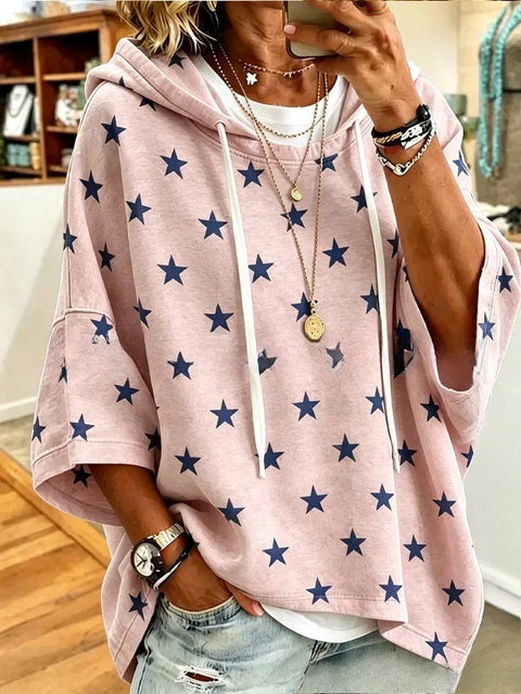 Casual hooded mid-sleeved women's fashion 3D printing casual foreign trade Amazon independent station women's sweater m303002