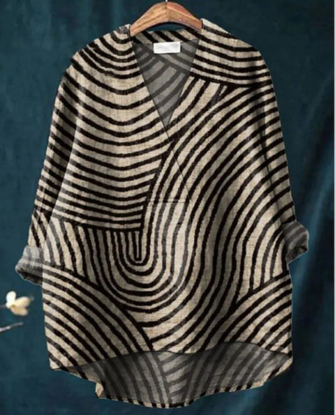 Loose printing crew neck casual large size women's T-shirt m301276