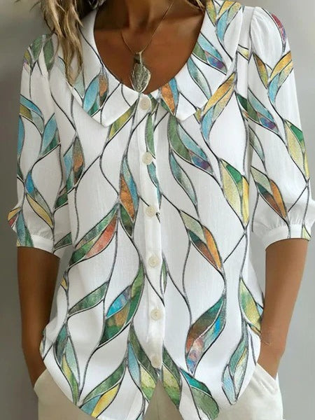 3D digital printing women's versatile flower spring and summer fashion shirt m302608