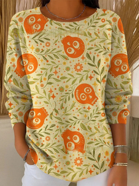 Crew Neck Casual Long Sleeve Top m302219