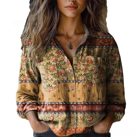 Trendy 3D printed long-sleeved shirt m303044