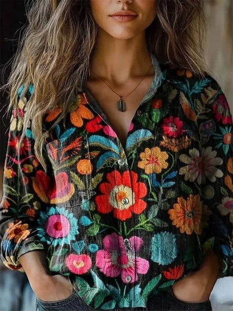 Trendy 3D printed long-sleeved shirt m303044
