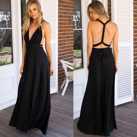 Explosive multi-wearing method multi-rope cross backless sexy bandage dress long dress dress m301601