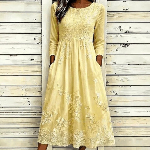 New digital short-sleeved printed women's 7-point sleeve casual dress m303012