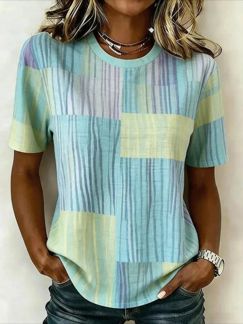 3D Digital Printed Casual Women's Crew Neck T-Shirt m303059