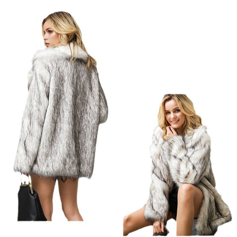 Long suit coat coat artificial fur imitation fur coat m302086
