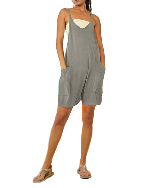 Solid color zipper bag suspender jumpsuit fat hip pants m301068