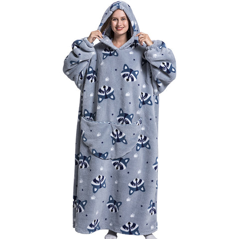 Blanket hoodie wearable blanket lazy sweater extended m302147