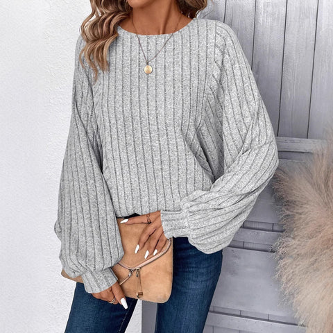 Autumn and Winter Comfortable Casual Pullover Batman Crew Neck Long Sleeve Knitted Top Lazy Women m301940