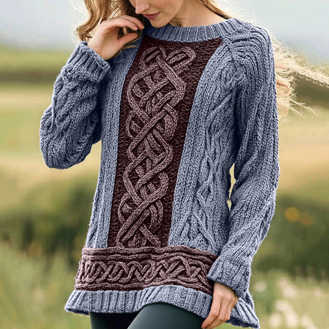 Autumn and winter 3D digital printing crew neck sweater knitted sweater m302083