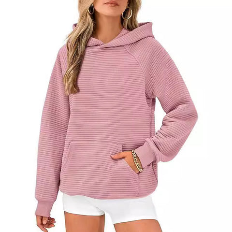 Women's Fashion Striped Hooded Loose Long Sleeve Sweater Women's m302027