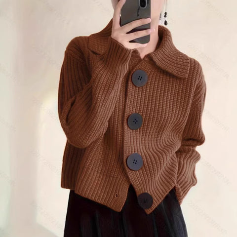 Fashion casual large lapel knitted cardigan large size jacket m301976