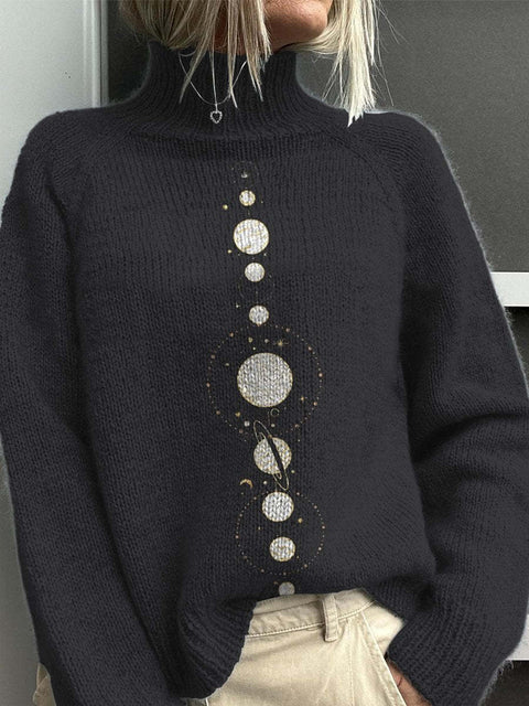 Christmas abstract print casual cape jacket cardigan sweater m302114