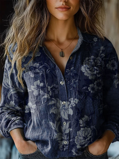 V-neck printed shirt m302770