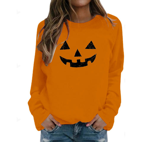 Halloween printed crew neck pullover sweater foreign trade women's clothing m301629