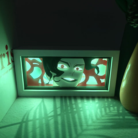 Demon Slayer Kibutsuji Muzan & Giyuutarou Paper Carving Lamp Photo Frame