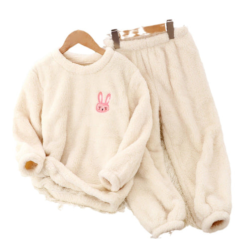 New velvet set round neck pullover cashmere parent-child pajama set m301939