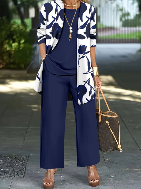 Women's three-piece jacket vest plus pants set m302286