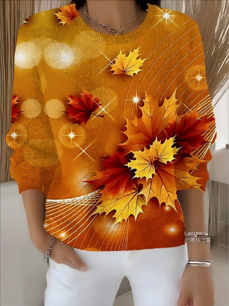 Knitted Women's Christmas Crew Neck Long Sleeve Pullover Women's m302124