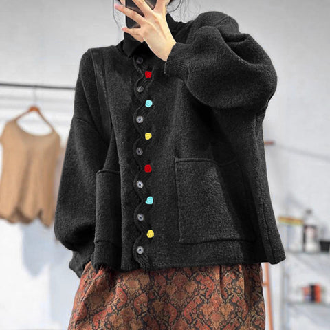 Wool jacket large size loose cardigan top women's m302033