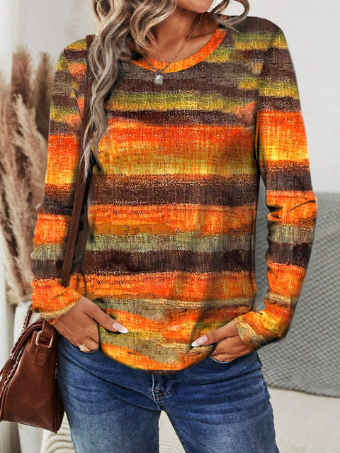 Fashion loose high-quality casual versatile colorful long-sleeved crew neck T-shirt m301757