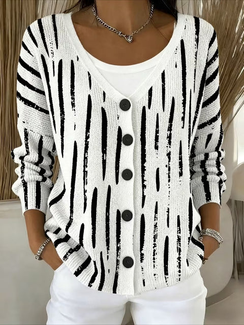 Button knitted hooded cardigan jacket autumn and winter new m303071