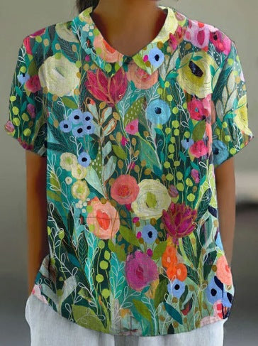 Summer wind short-sleeved printed pullover m301619