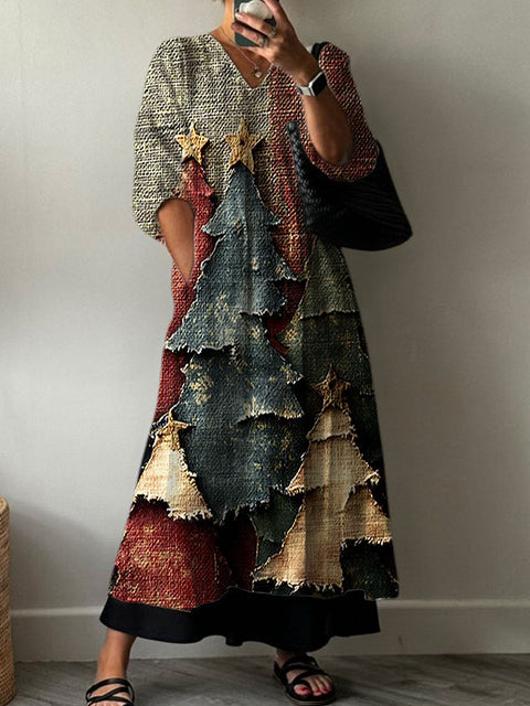 Casual women's fashion tie-dye printing V-neck medium and long jumpsuit m301302