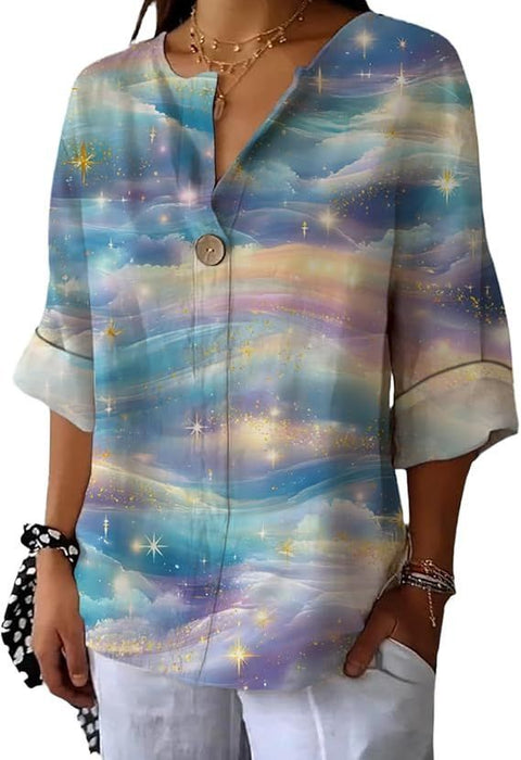 Fashion Women's Coconut Button Long Sleeve Shirt m302752