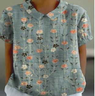 Summer wind short-sleeved printed pullover m301619