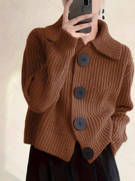 Fashion casual large lapel knitted cardigan large size jacket m301976