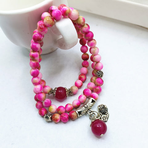 Natural stone crystal bracelet female Wangfu stone agate garnet m3331298