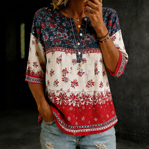 Seven-quarter-sleeved POLO shirt top bamboo hemp shirt m302848