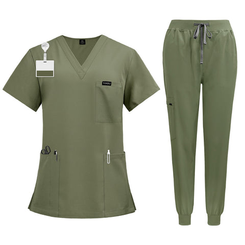 Short-sleeved hand washing clothes women's skin management nurse clothes m302819