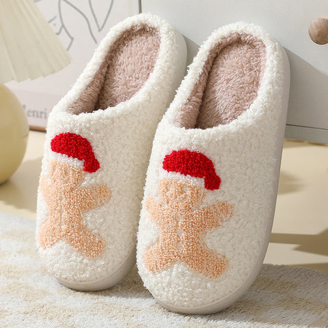 Comfortable Home Cute Cartoon Santa Claus Winter Cotton Slippers