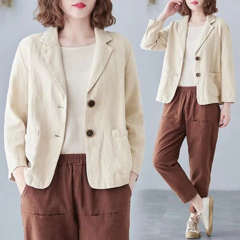 Loose literary and versatile long-sleeved casual temperament sunscreen clothes for women m302814