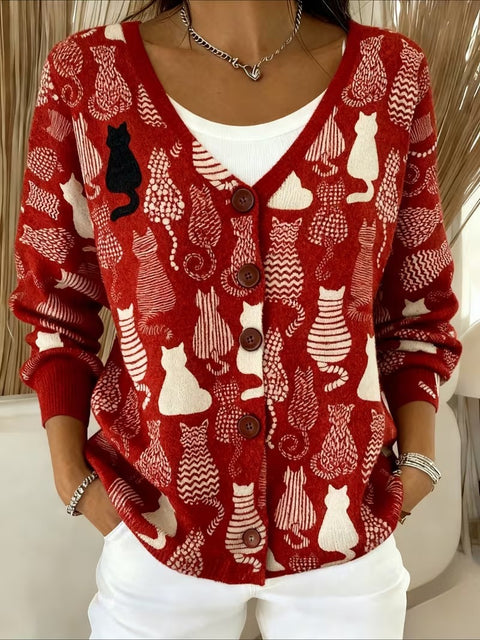 Button knitted hooded cardigan jacket autumn and winter new m303072