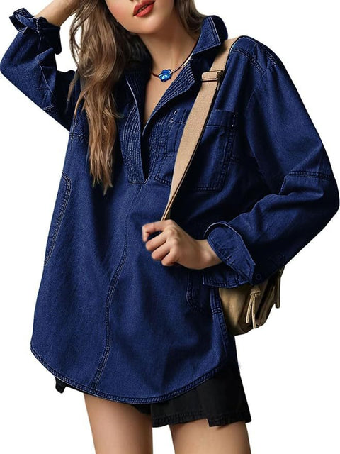 Long Sleeve Jacket V-Neck Fashion Design Casual Jacket m302205