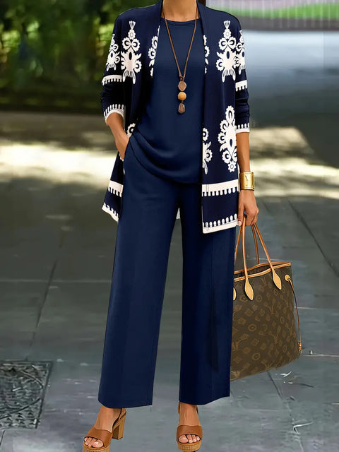 3D printed 3-piece set top vest trousers m302613