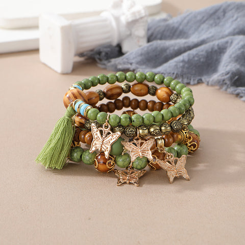 New Bohemian Bracelet Creative Tassel Multi-layer Beaded Bracelet m3331286