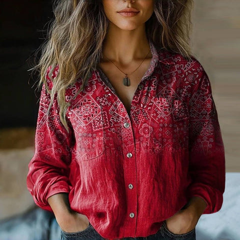 V-neck printed shirt m302770
