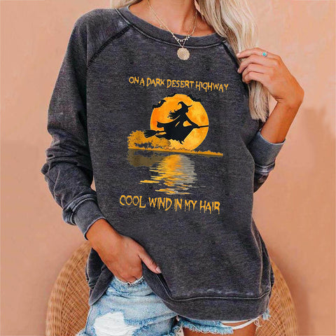 Halloween Fun Print, Women's Crew Neck Long Sleeve Sweater M800011