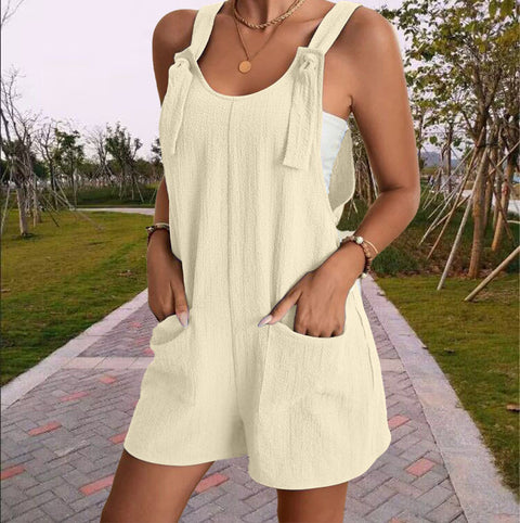 Fashion suspender shorts jumpsuit overalls women's m301065