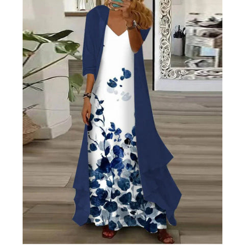 Women's inner dress two-piece floral print dress m302894